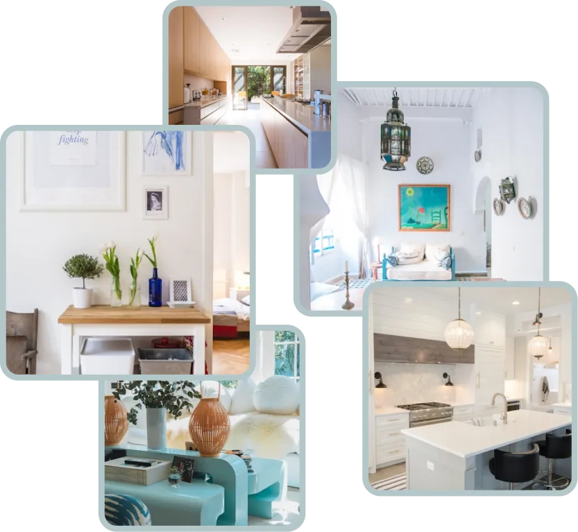Collage of holiday home interiors in Dubai